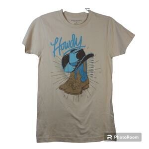 Pretty Rebellious Howdy Graphic Short Sleeve T-Shirt Women's Size XS